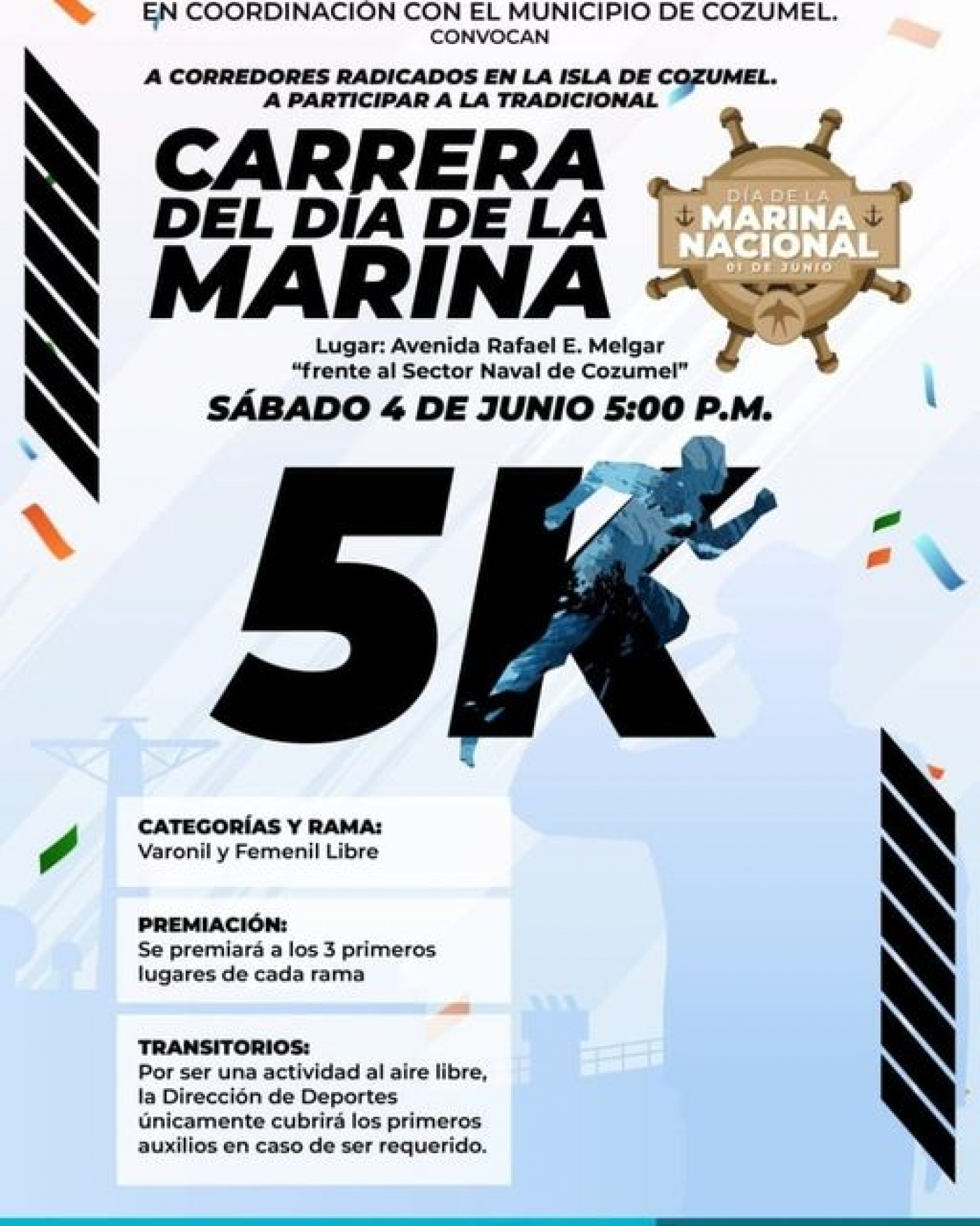 Convocan a carrera pedestre por el día de la marina