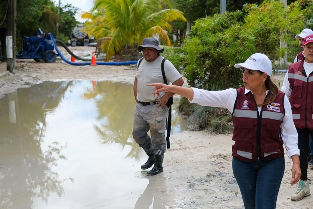 Supervisa Mara Lezama trabajos en Holbox tras frente frío