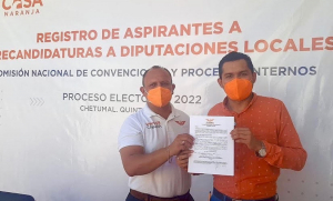 Rolando Medina se registra como pre candidato a la diputación por el Distrito XI ante MC