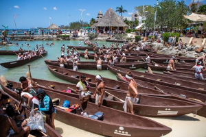 Cozumel recibe a los canoeros de la Travesía Sagrada Maya 2024 “Brujos de Agua”