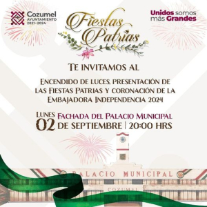 Gobierno Municipal invita a comunidad al encendido de luces decorativas del mes patrio