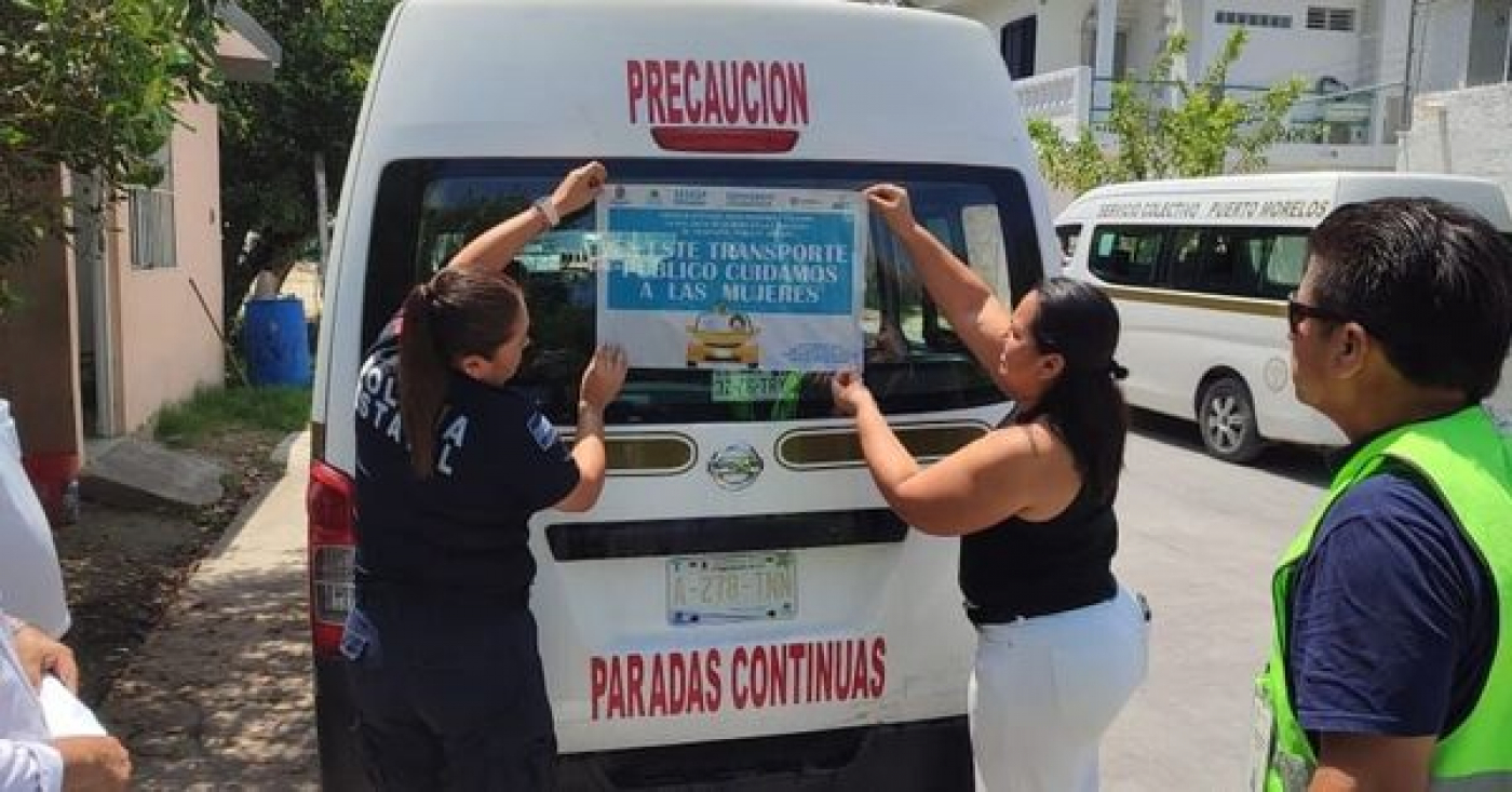 Impulsan campaña de seguridad a las mujeres en el transporte público de Puerto Morelos