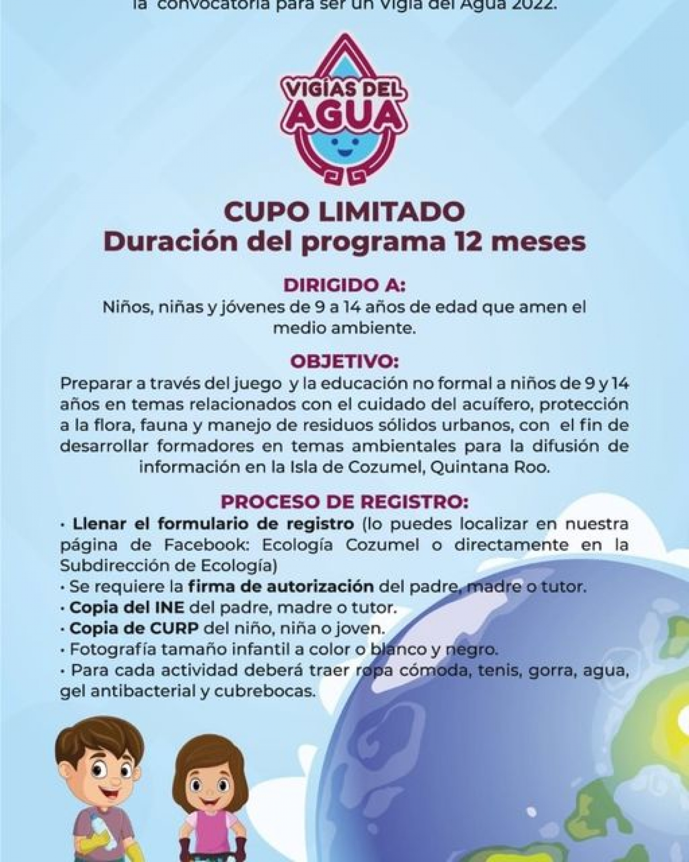 Convocan a niños y niñas para convertirse en &quot;Vigías del agua&quot;