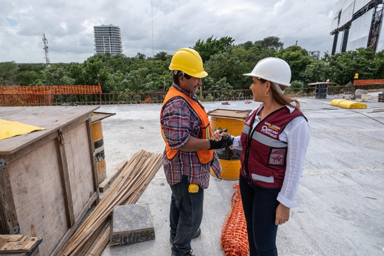 Supervisa Mara Lezama avances en el puente Nichupté