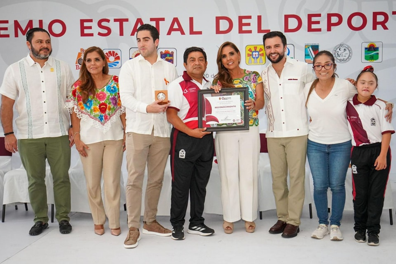 Entregan Mara Lezama y Eric Arcila el Premio Estatal del Deporte 2023