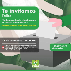 Invita Renán Sánchez a familia verde participar en taller político electoral