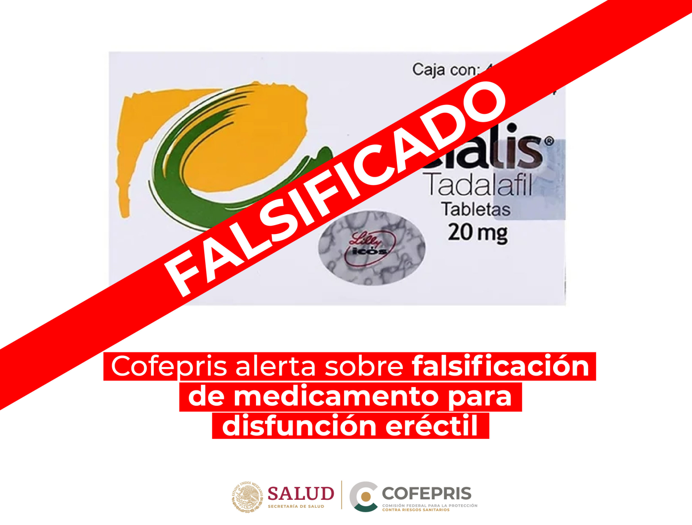 Alerta Cofepris sobre falsificación de medicamento para disfunción eréctil