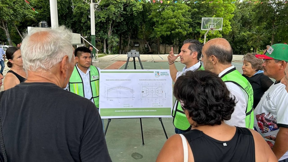 Anuncian en Puerto Morelos rehabilitación de espacios deportivos