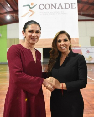 Acuerdan Mara Lezama y Ana Gabriela Guevara sumar esfuerzos para impulsar el deporte en Quintana Roo