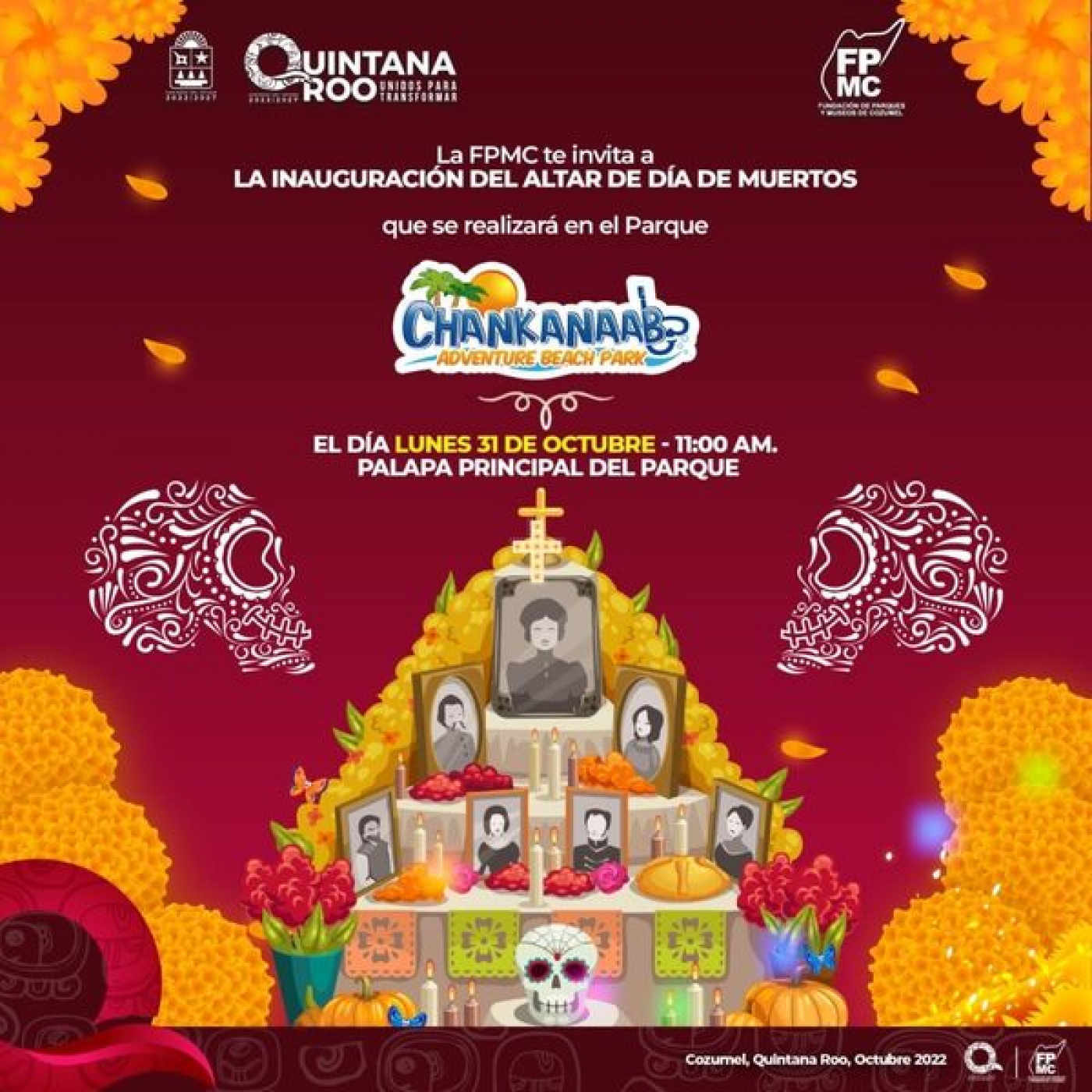 La FPMC invita a la inauguración del Altar de Muertos en Chankanaab para mostrar y promover las tradiciones mexicanas