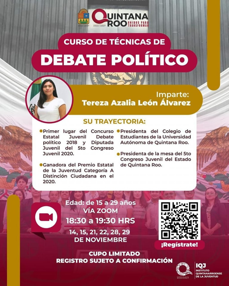 IQJ lanza curso gratuito de Técnicas de Debate en línea para las juventudes de 12 a 29 años