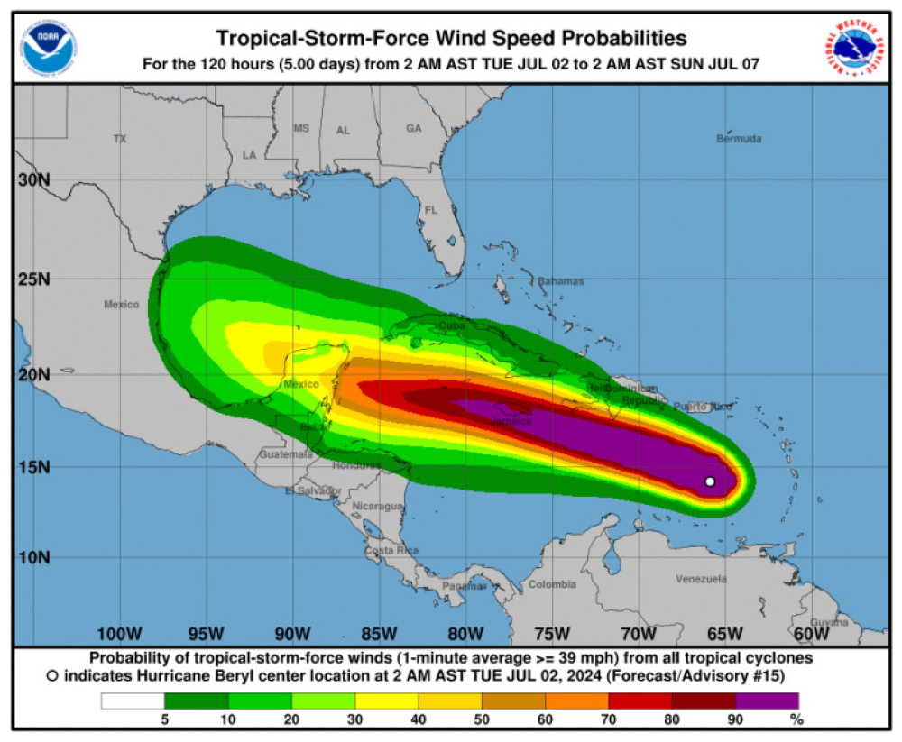 El huracán Beryl castiga al Caribe y bate récords