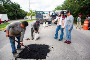 Continuaremos trabajando a máxima capacidad para tener un Solidaridad sin baches: Estefanía Mercado