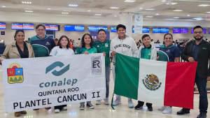 Cuatro alumnos del Plantel CONALEP Cancún II representan a Quintana Roo en EXPOCIENTEC 2023 en Paraguay