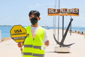 Activan brigadas de chalecos y gorras amarillas en Isla Mujeres