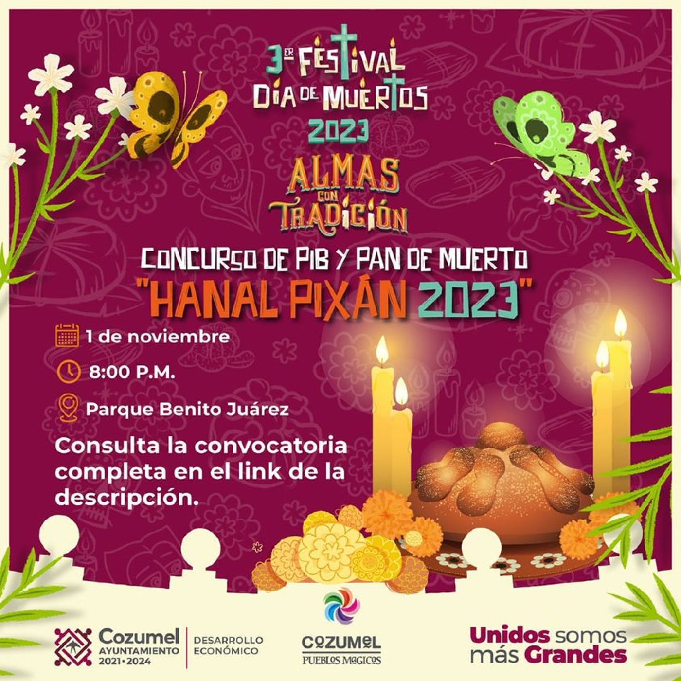 Anuncian &quot;Concurso de Pib y pan de muerto&quot; para el festival almas con tradición Cozumel 2023