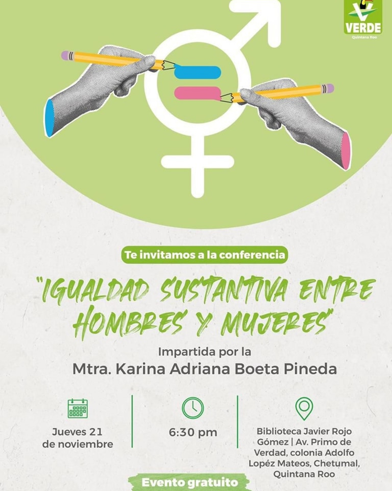 Renán Sánchez y el Partido Verde promueven conferencias para fortalecer los derechos de las mujeres