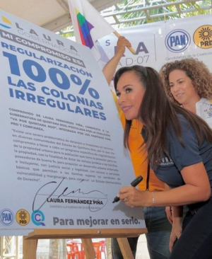 Se compromete Laura Fernández a legalizar 100% de las colonias irregulares
