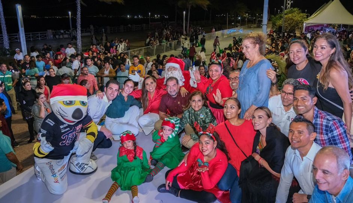 Inaugura Mara Lezama Villa Navideña y pista de hielo en Cancún para el disfrute de la ciudadanía