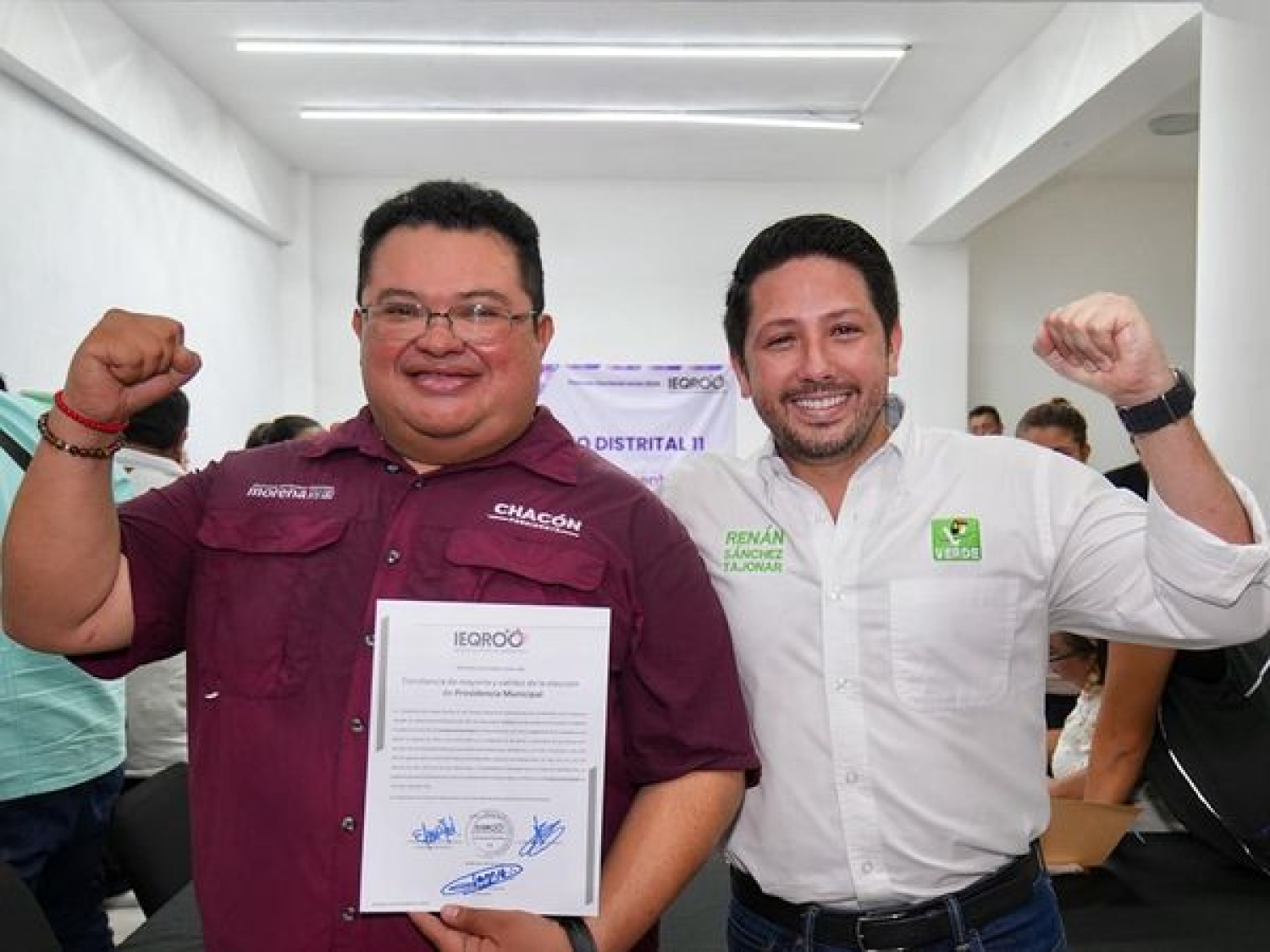 En unidad vamos a transformar Cozumel, destaca Renán Sánchez, junto a José Luis Chacón