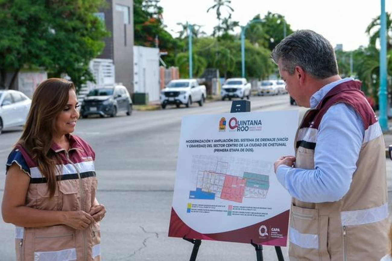 Anuncia Mara Lezama modernización del drenaje sanitario en el Centro de Chetumal