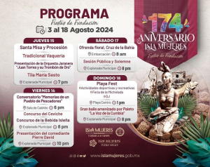 Invitan a las familias isleñas a sumarse a las festividades del 174 Aniversario de Isla Mujeres