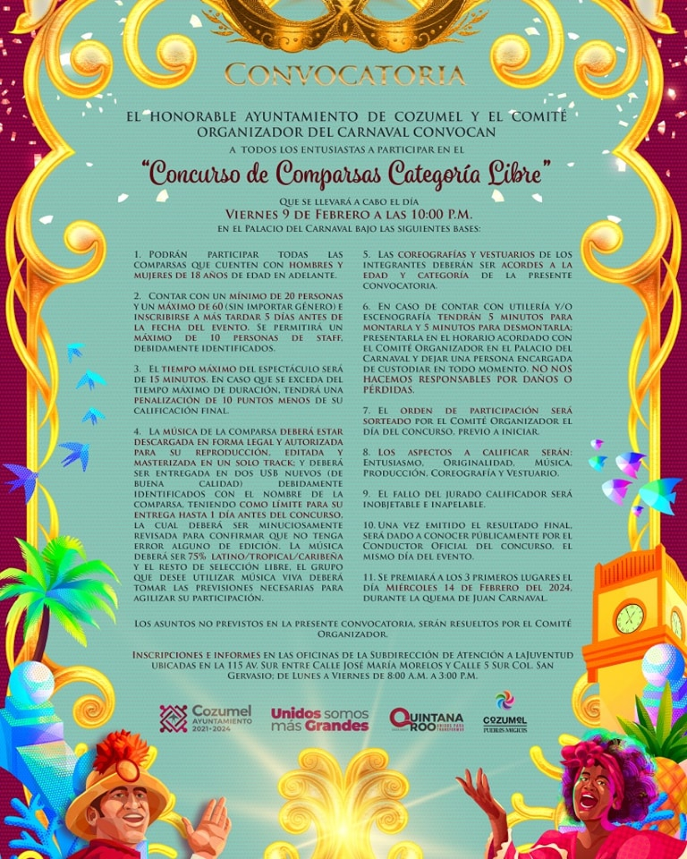 Comité del Carnaval abre convocatoria a la sociedad para el “Concurso de comparsas categoría libre”