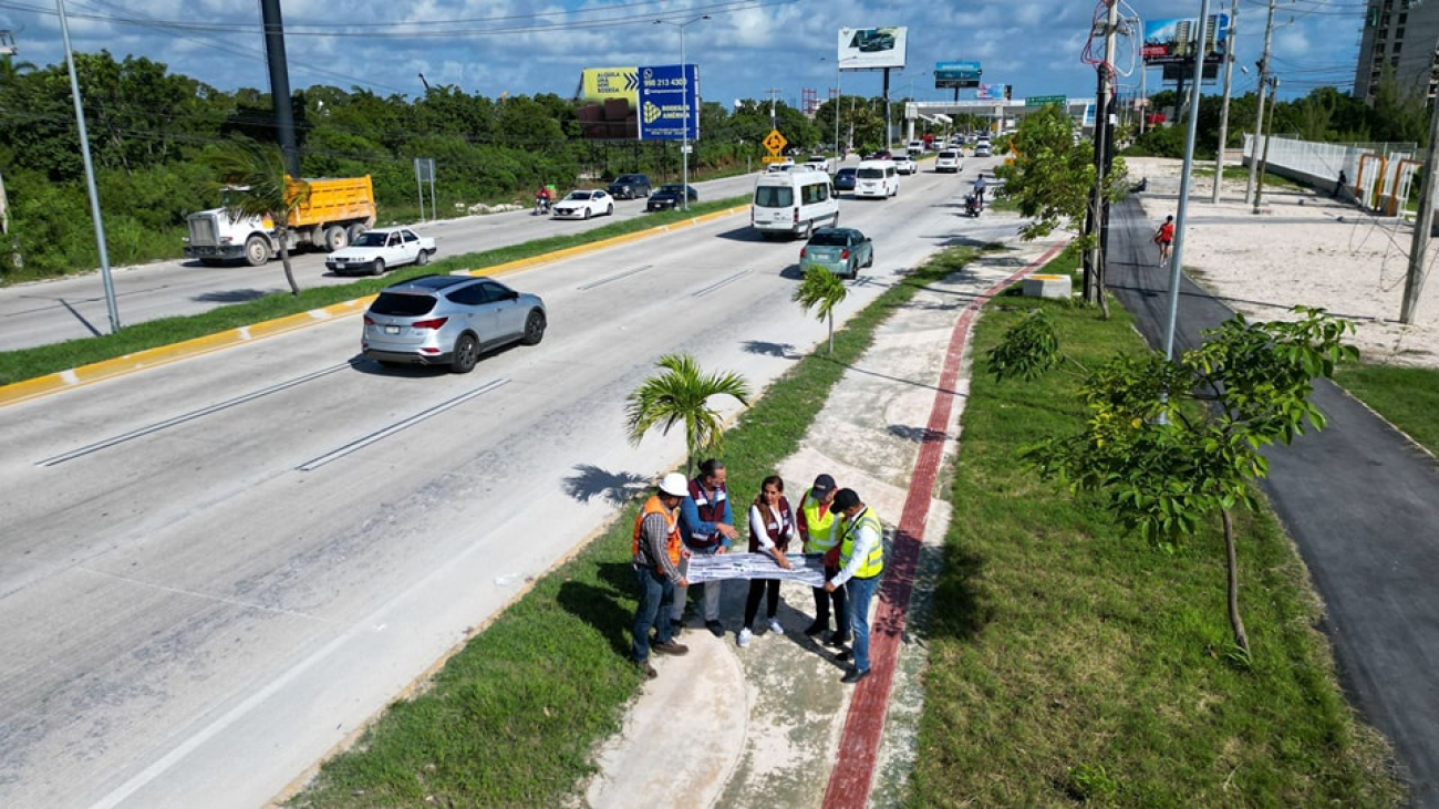 Mara Lezama supervisa retornos viales para la movilidad del bulevar Colosio