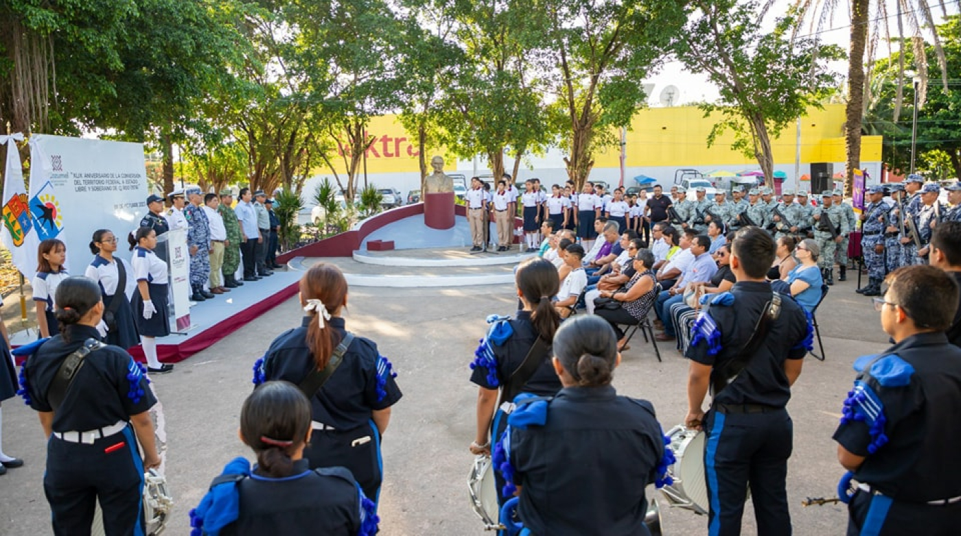 Gobierno de Cozumel conmemora XLIX aniversario del Estado de Quintana Roo