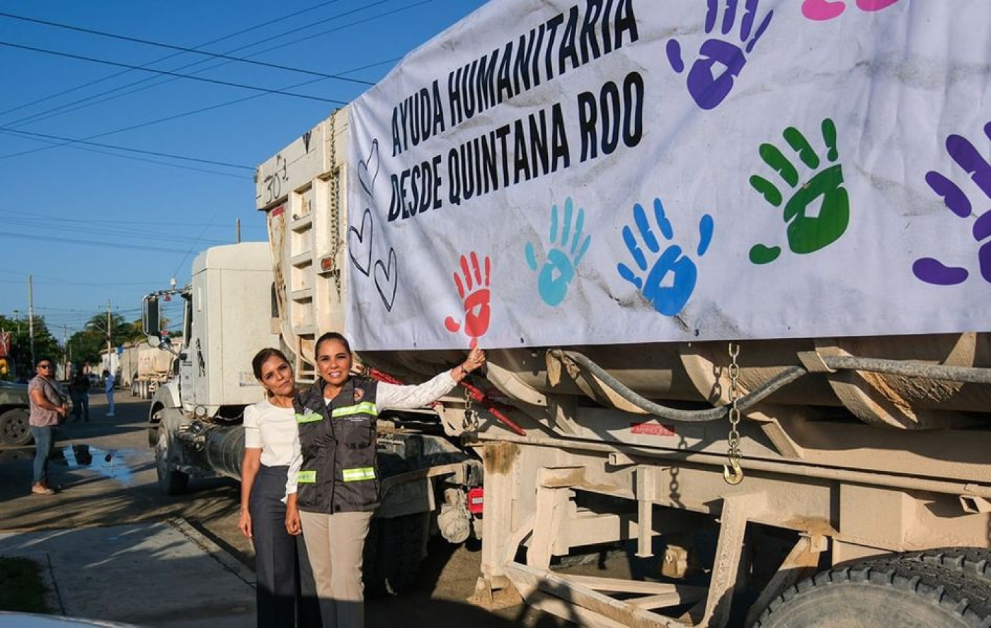 Da salida Mara Lezama al envío a Guerrero de 50 toneladas de ayuda humanitaria de los quintanarroenses