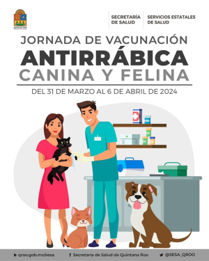 Jornada Nacional de Vacunación Antirrábica del 31 de marzo al 6 de abril