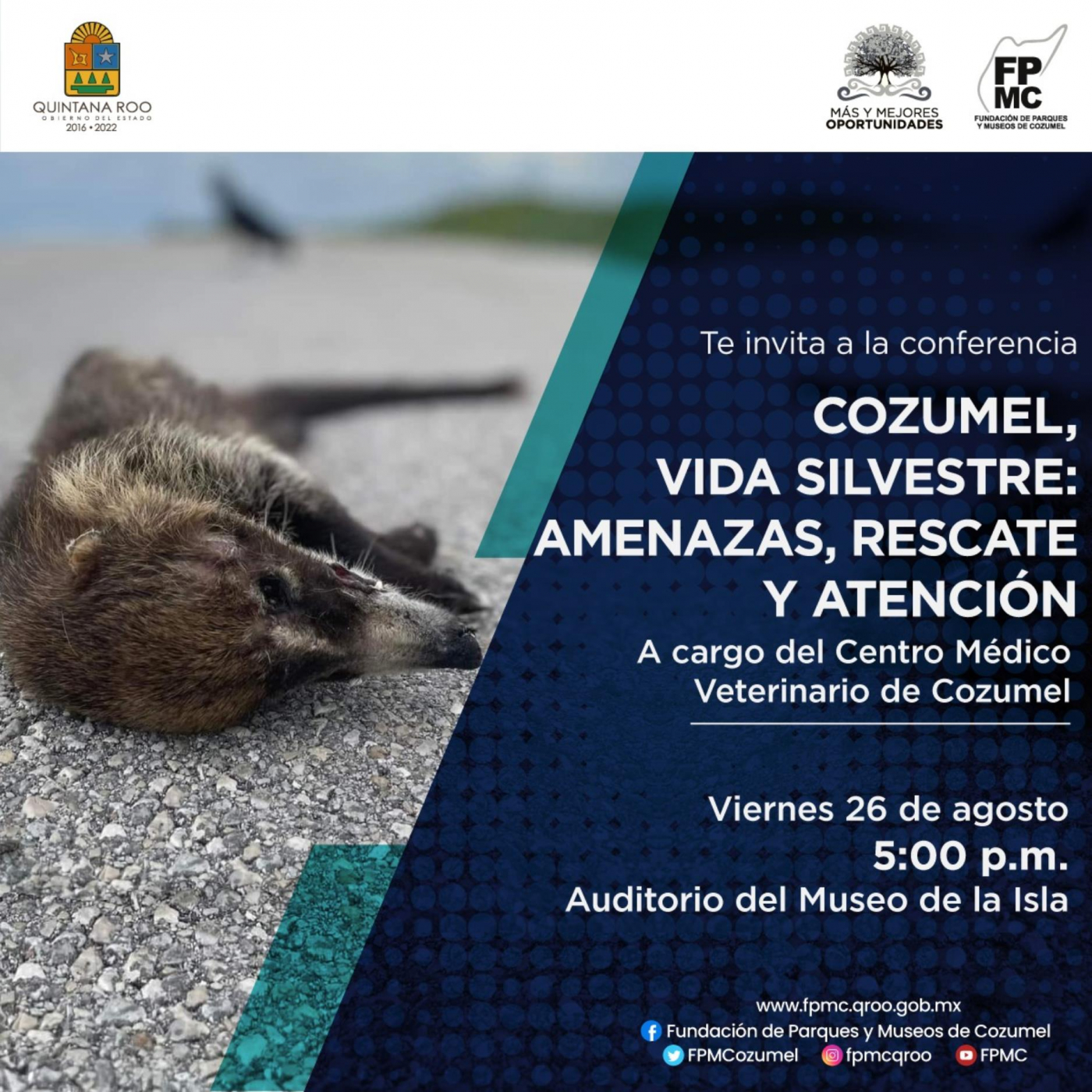 La FPMC invita a la conferencia “Cozumel, Vida Silvestre: Amenazas, Rescate y Atención”