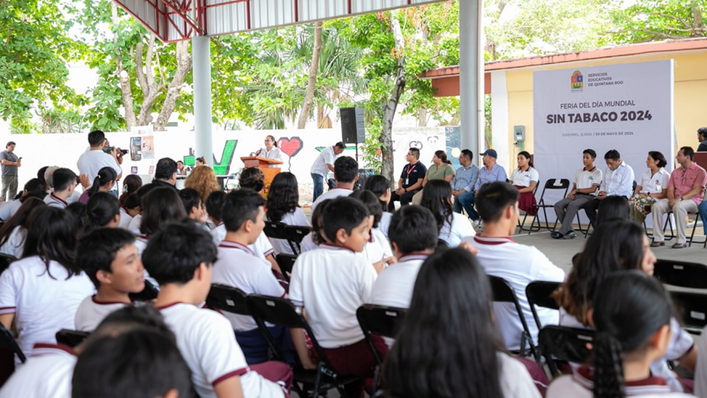 Inauguran la feria del &quot;Día Mundial Sin Tabaco 2024&quot; en la escuela técnica José Vasconcelos