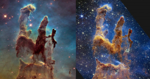 El telescopio Webb hace un retrato de los Pilares de la Creación lleno de estrellas